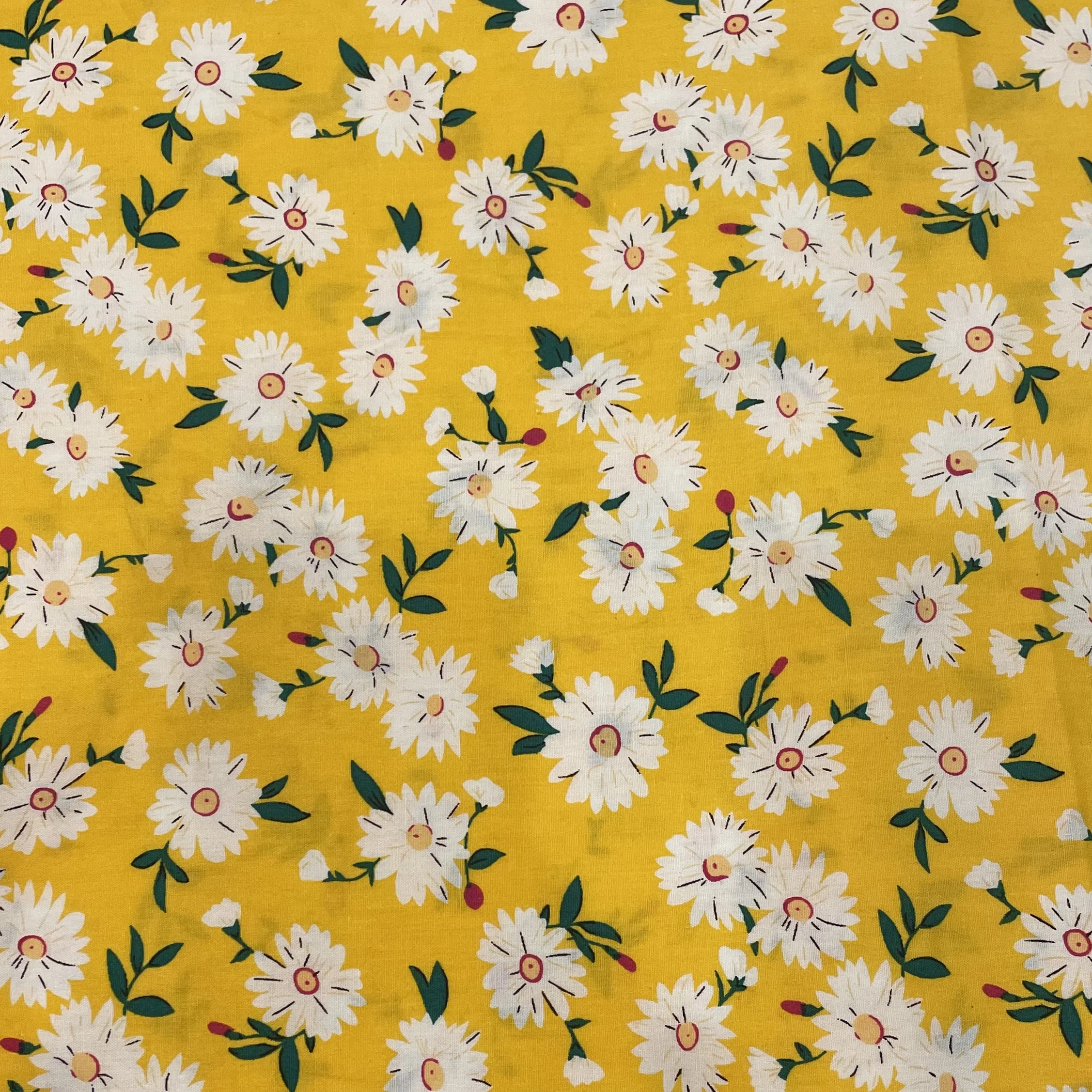 Daisy Flowers and Plants 100% Cotton 40S Like Liberty Fabric Digital Printed For Sewing Cloth Dress Skirt Kids Designer Poplin