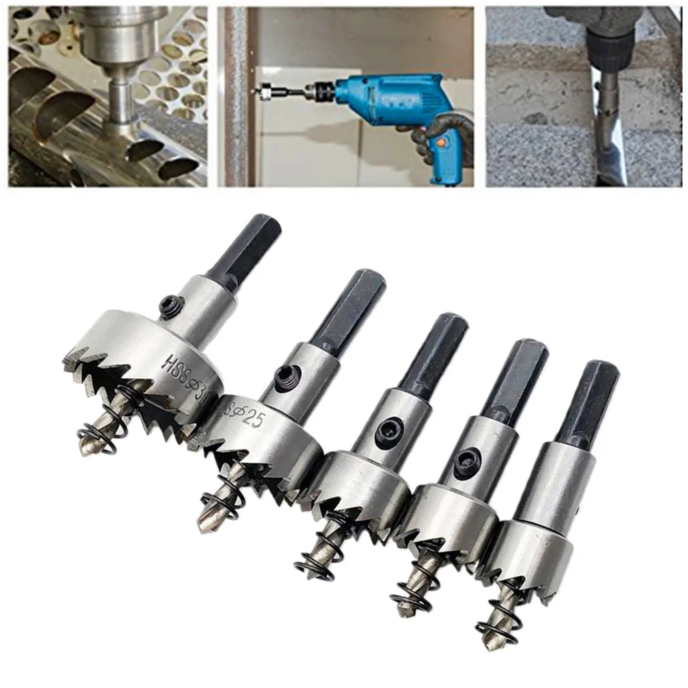 Set di punte da trapano in acciaio ad alta velocità HSS da 5 pezzi 16-30 mm Kit di fori resistenti da 13 pezzi per alluminio ghisa lega di rame fibra di vetro