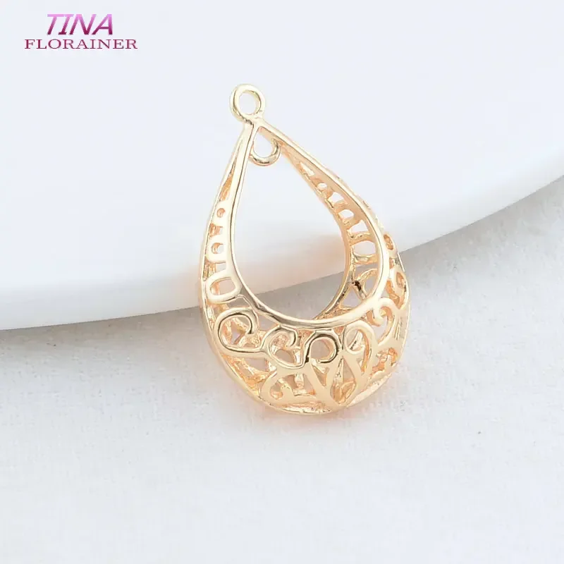 18*27MM 14K złoty kolor mosiężny Drop Charms wisiorki elementy do wyrobu biżuterii Diy naszyjniki bransoletka ustalenia akcesoria