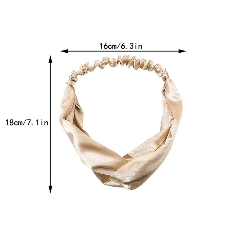 Fashion Women Satin Cross Hair Bands New Women Headbands Solid Color Elastic Hair Band Girls Hair Accessories Bandana Hair Hoop