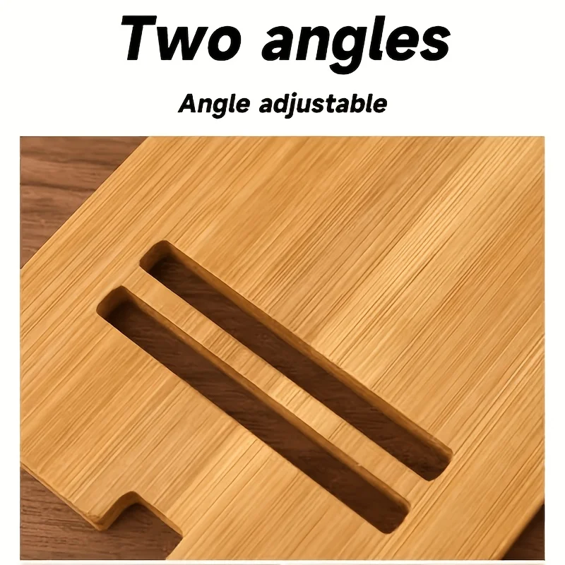2pcs/4pcs/Set Wood Bamboo Phone Stand Holder Adjustable Folding Phone Stand with Chargeable Hole for Desk - view 5