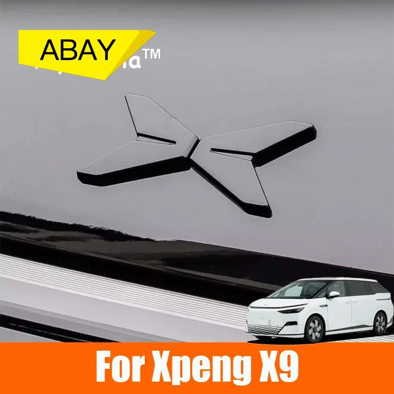 

Подходит для Xpeng X9 XiaoPeng 2024 2025 2026, черный самурайский логотип автомобиля, черненая крышка, обновленные наклейки для внешнего декора, аксессуары