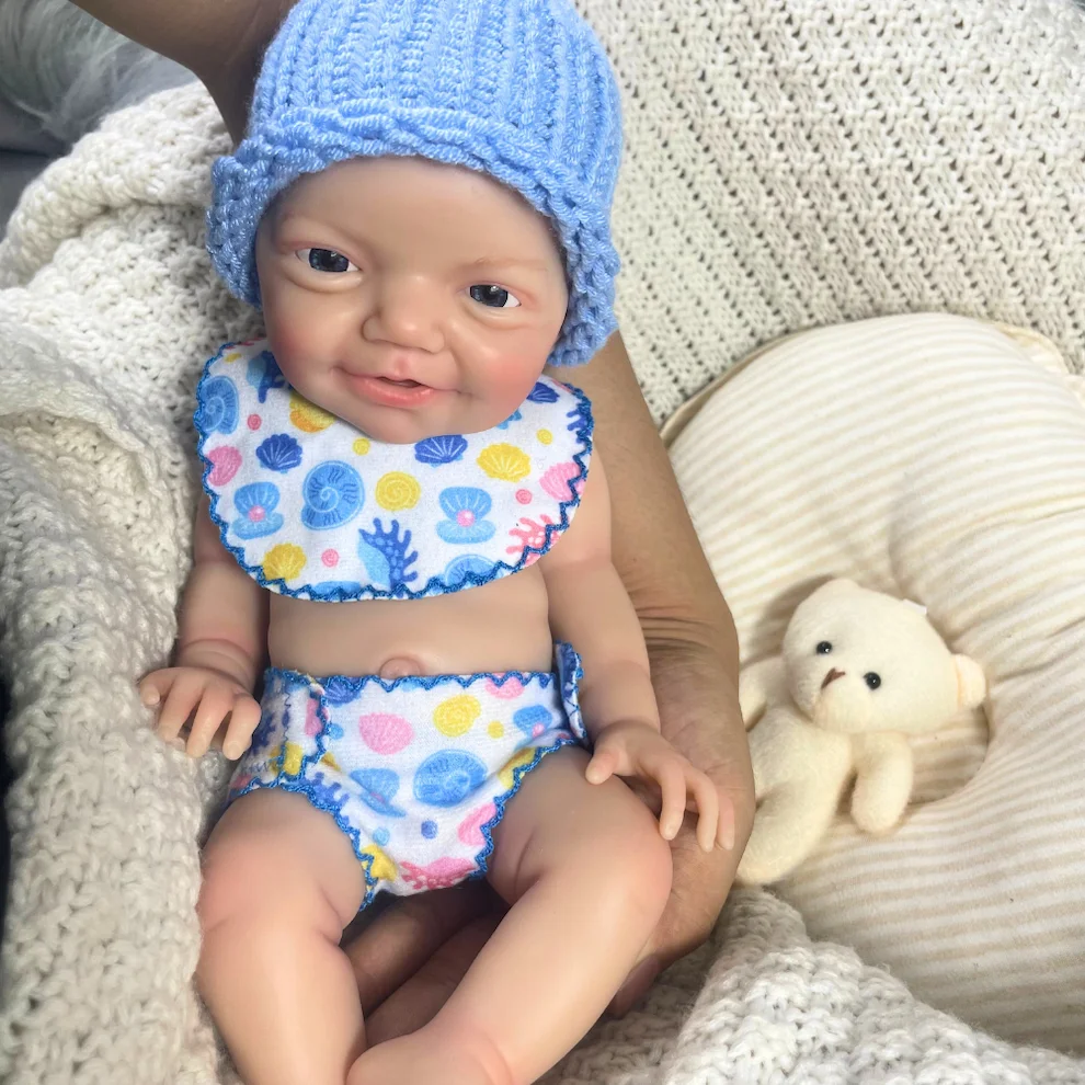 Mini 13 inch Charlie pop jongen hele siliconen herboren babypop levensecht zacht stevig siliconen lichaam wasbaar kerstcadeau speelgoed