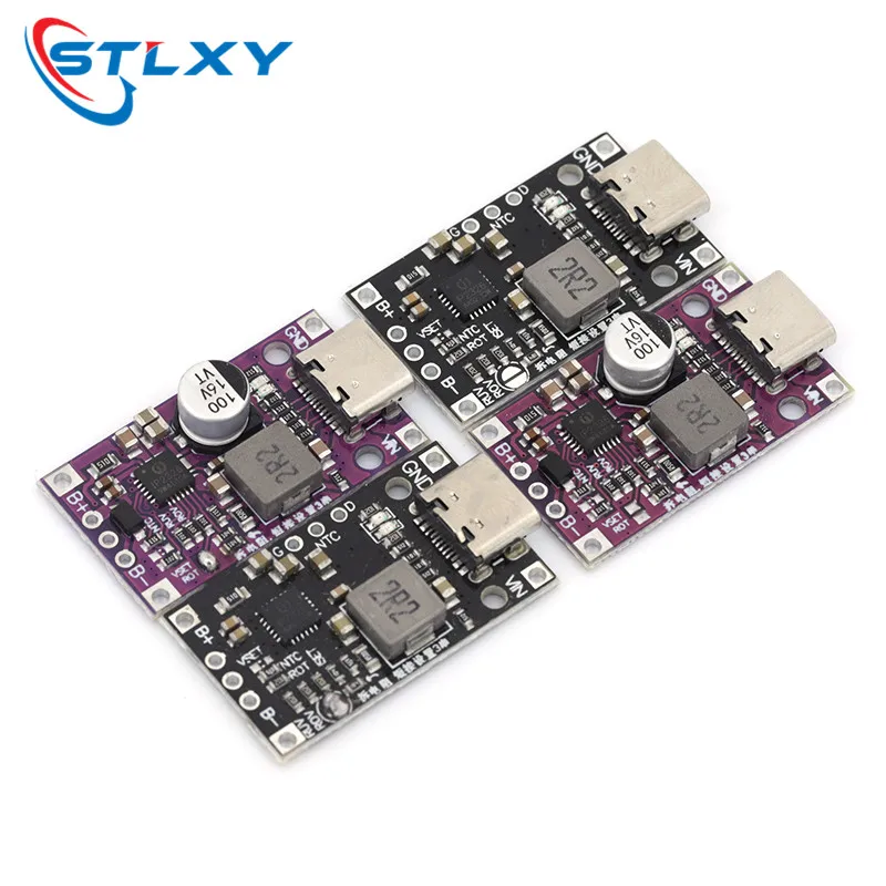 1pcs Type-C 2-3S Li-ion Charge Discharge Module BMS Balance Protection 3.7V Boost 15W QC Fast Charge With Indicator