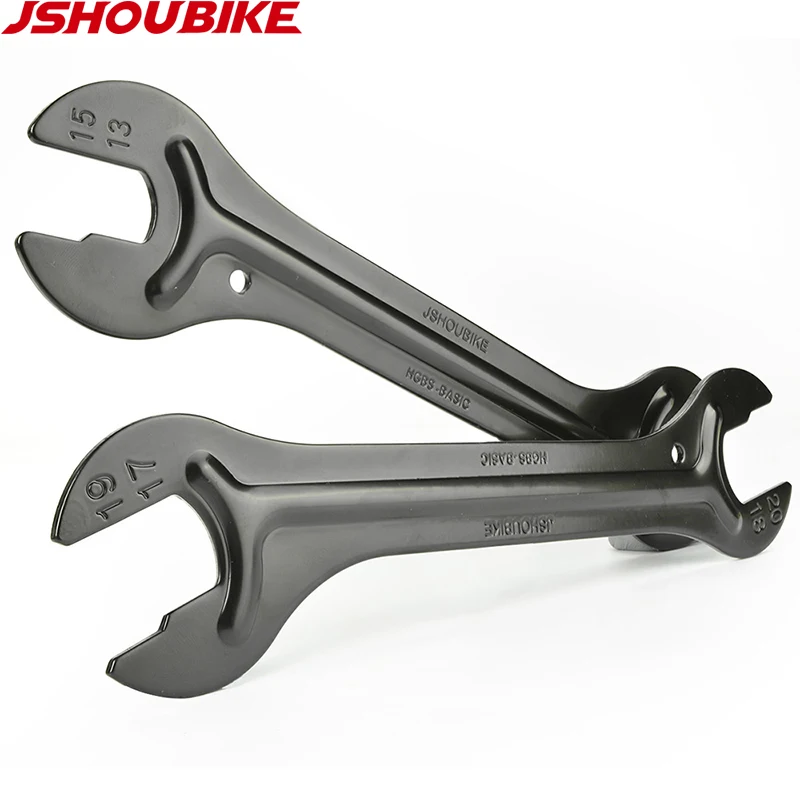 JSHOU BIKE Head Open End Axle Hub Cone Wrench 13 to 24mm High Carbon Steel Bicycle Hub Spanner Repair Bike Tools for MTB