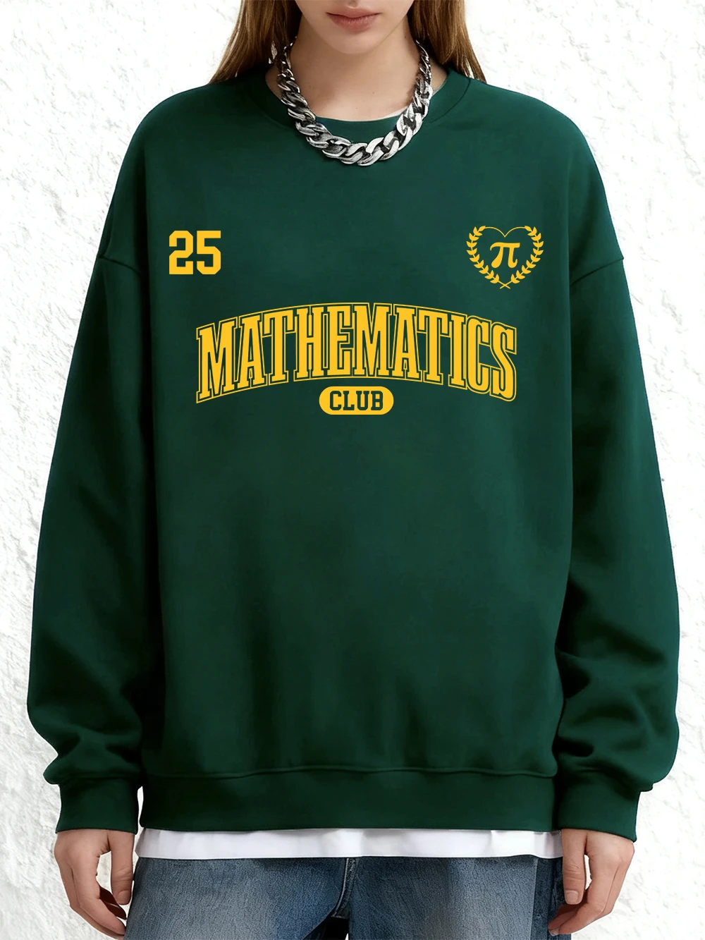 الرياضيات نادي عدد 25 يطبع بلوزات النساء الشتاء Crewneck هوديس فضفاض عداء ببطء البلوز عادية الصوف الملابس الدافئة