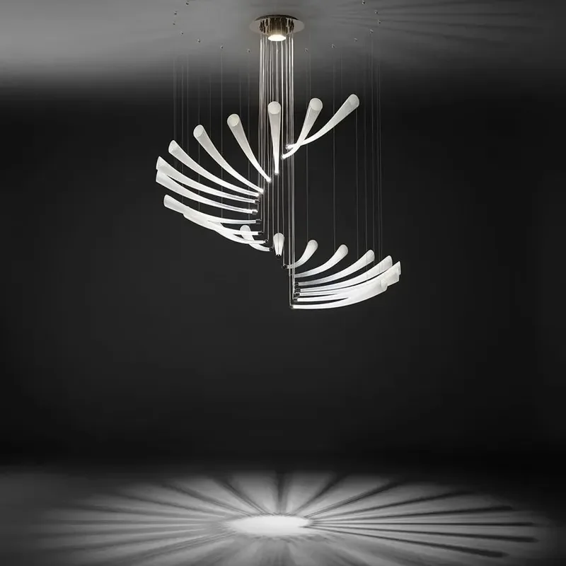 for Villa Height Living Room Crystal Chandelier Luxury Art Central Control Stairs Duplex Loft Customizable Ceiling Light