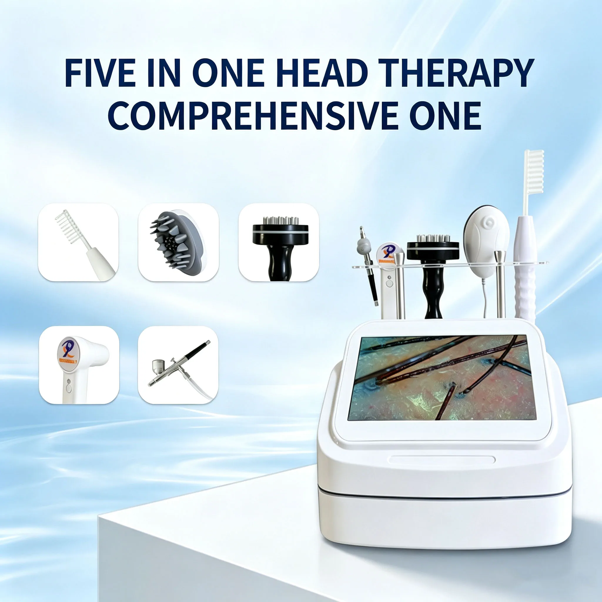 Cross Border Foreign Trade 10.1-inch Scalp Hair Follicle Detection Instrument, Combing Meridians, Massaging Scalp Detection five