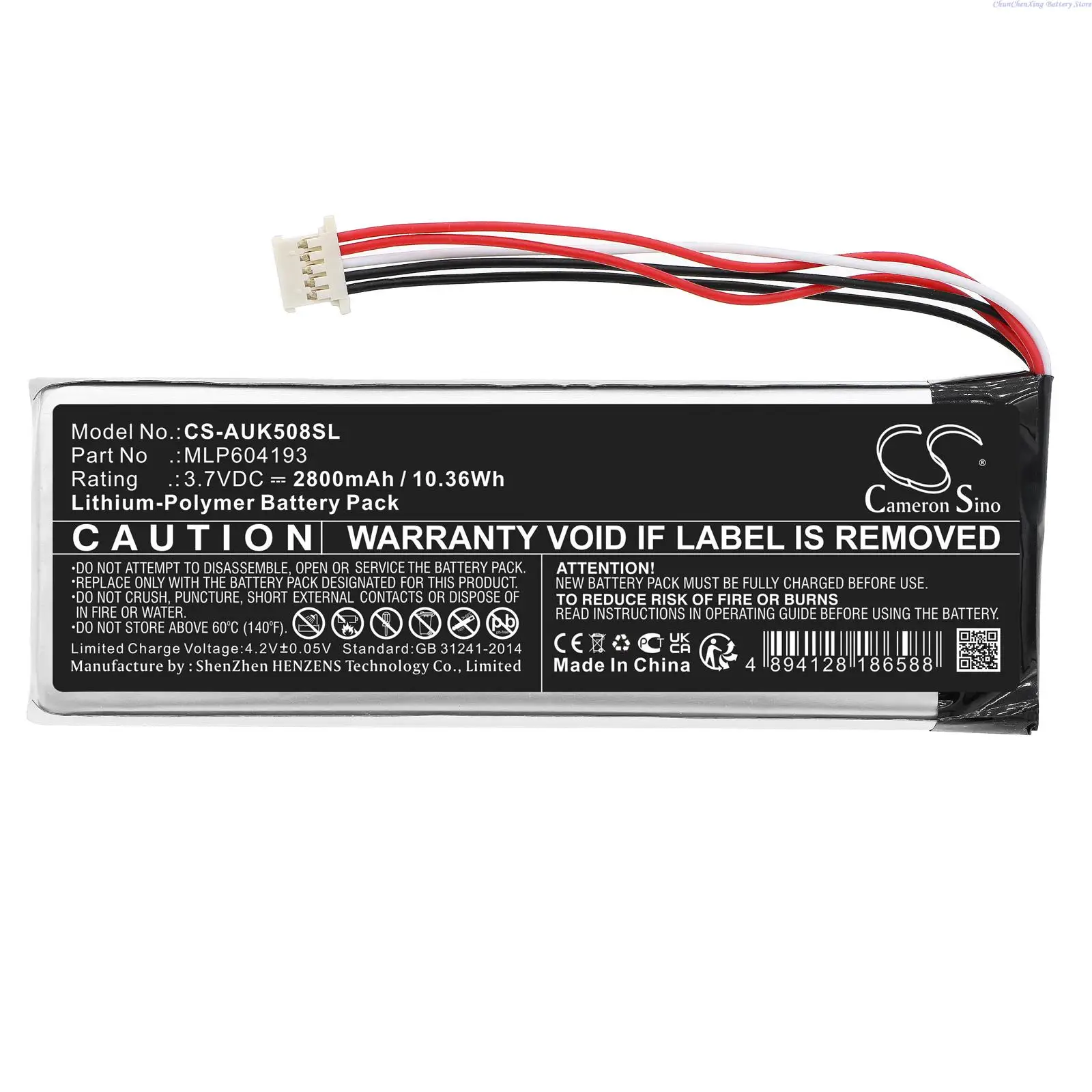 Cameron Sino 3.7V 2800mAh Diagnostic Scanner Battery MLP604193 for Autel TS508K, xiTPMS TS408, MaxiTPMS TS508, TS508K + TOOL