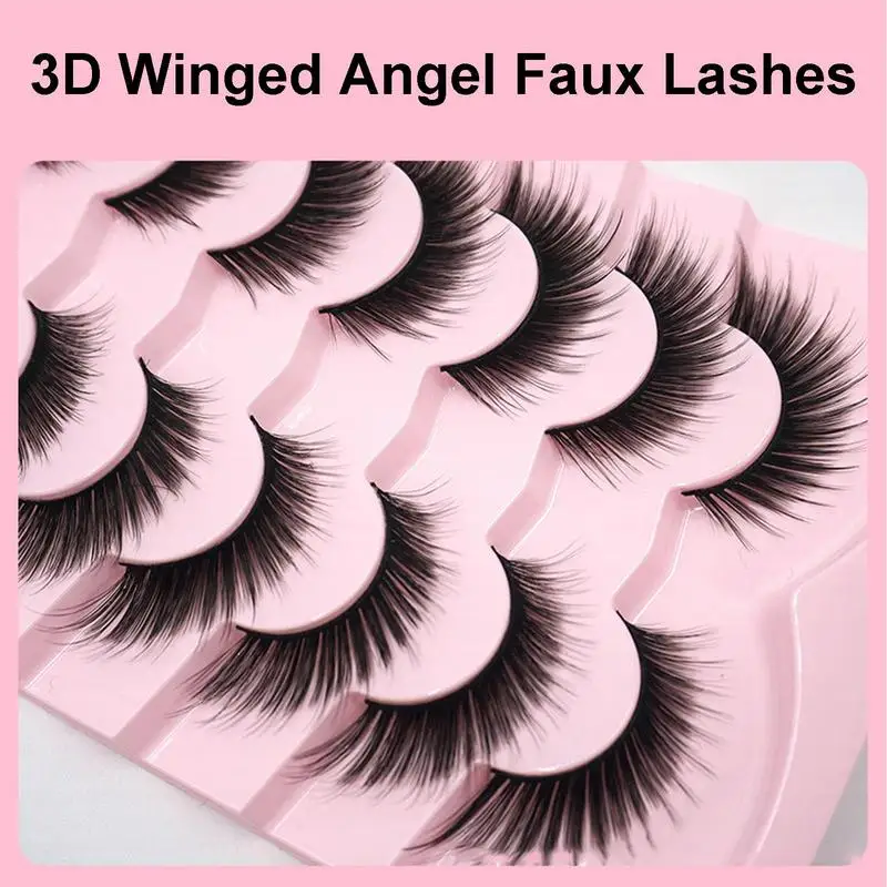 Eyelashes 3d -eyed Fluffy False Eyelashes 7-pairs Dramatic Faux Lashes Long Thick Volume Messy Crossed Fake Eye Lashes Pack