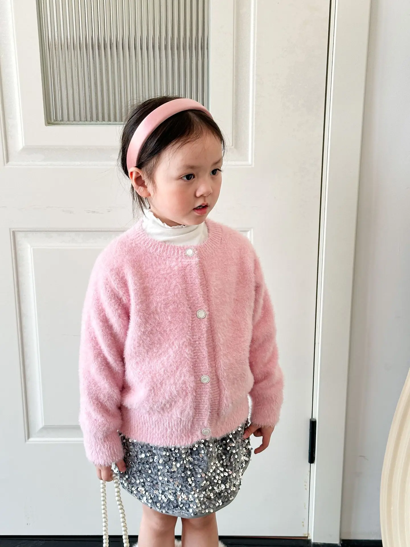 Winter Girls Fashion Sequin Half Skirt Autumn Children's Skirt Baby Kids Feeling Slim A-line Princess Skirt Versatile Half Skirt