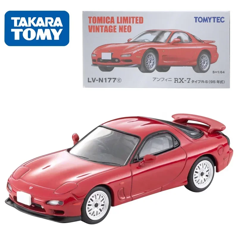 TAKARA TOMY TOMYTEC Tomica 1/64 TLV-N177c Mazda MAZDA RX-7 RS czerwony aluminiowy silnik zabawkowy odlewany metalowy model prezenty