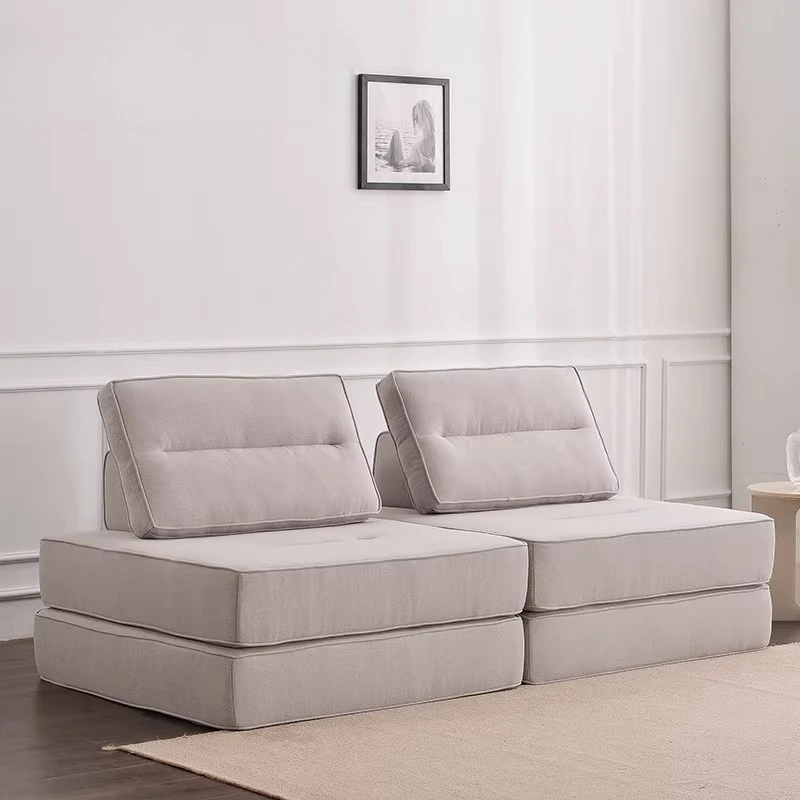 

Nordic small apartment floor balcony floor loft tofu block fabric sofa