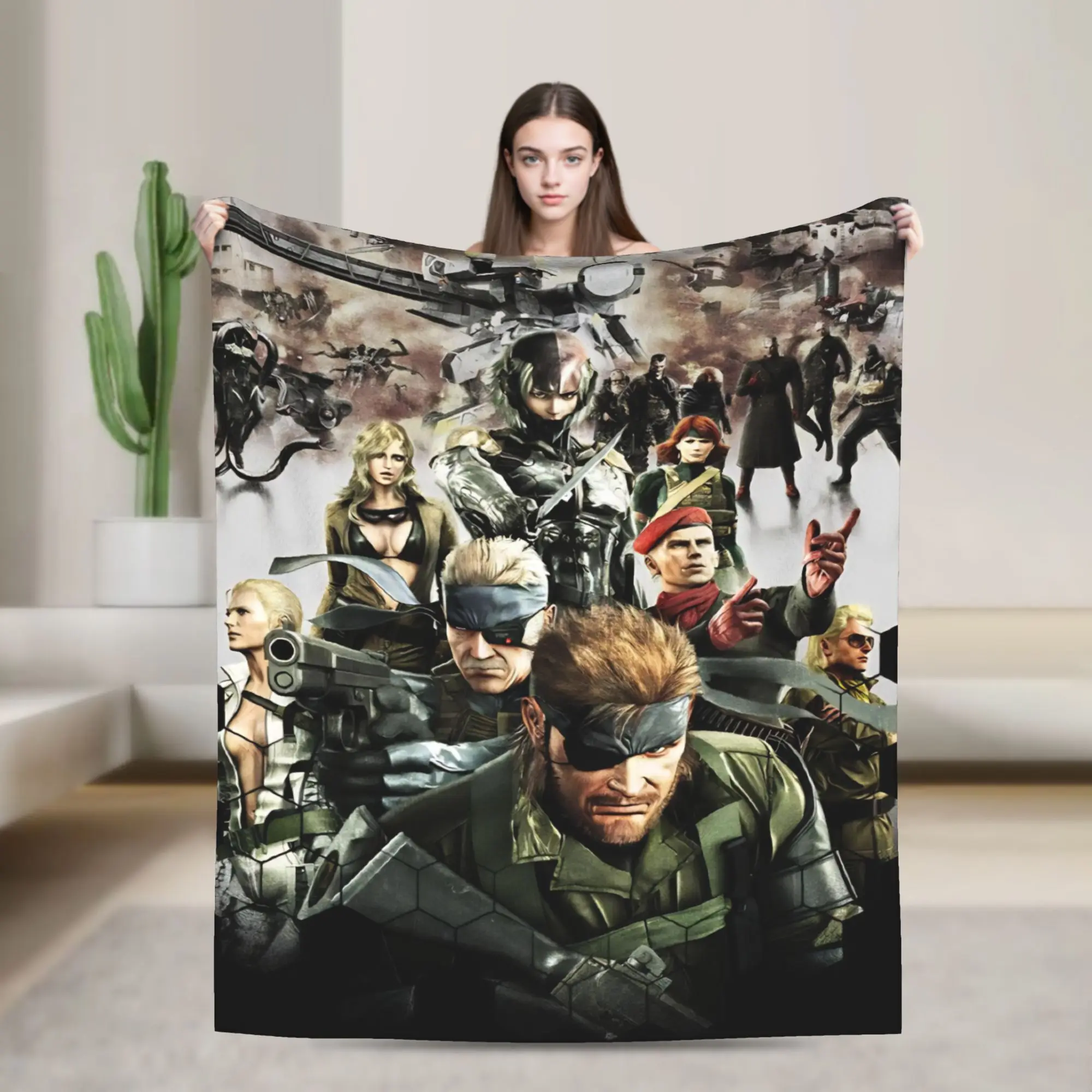 

Одеяла Metal Gear Solid Team Squad, качественное теплое одеяло, зимнее одеяло для пикника, спальни, эстетическое покрывало