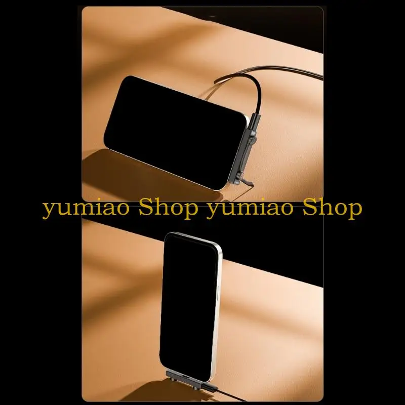 587B USB C Fold Out Phone Stand Adapter with 100W Charging Input, 10Gbps Data Transfer and Bag Carry Size at Desks