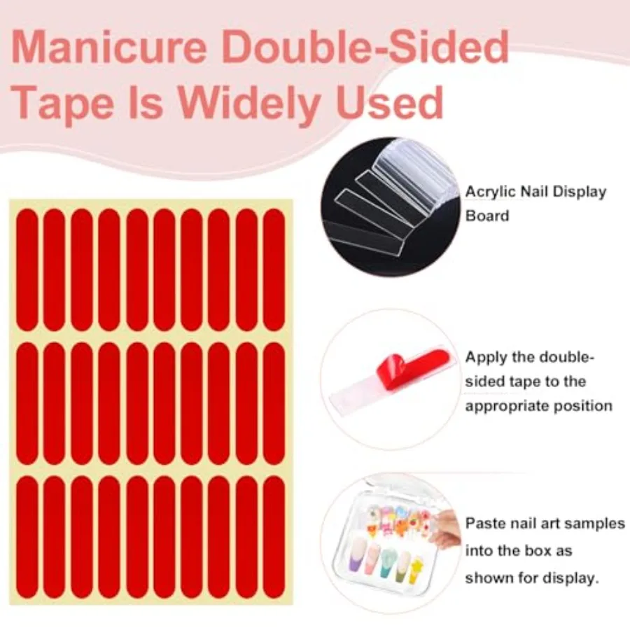 Grande dijit imprensa na caixa de embalagem de unhas com fita dupla face adesiva dupla e varas de exibição de unhas para exibição de armazenamento de unhas o