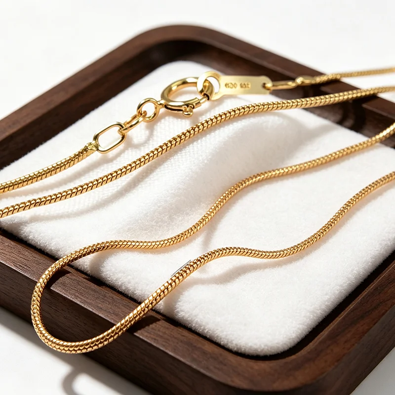 BTOO Real 14K Gold Filled Snake Chain Necklace 1MM Chain Necklace Gold Jewelry Minimalist Gold Filled Women Jewelry