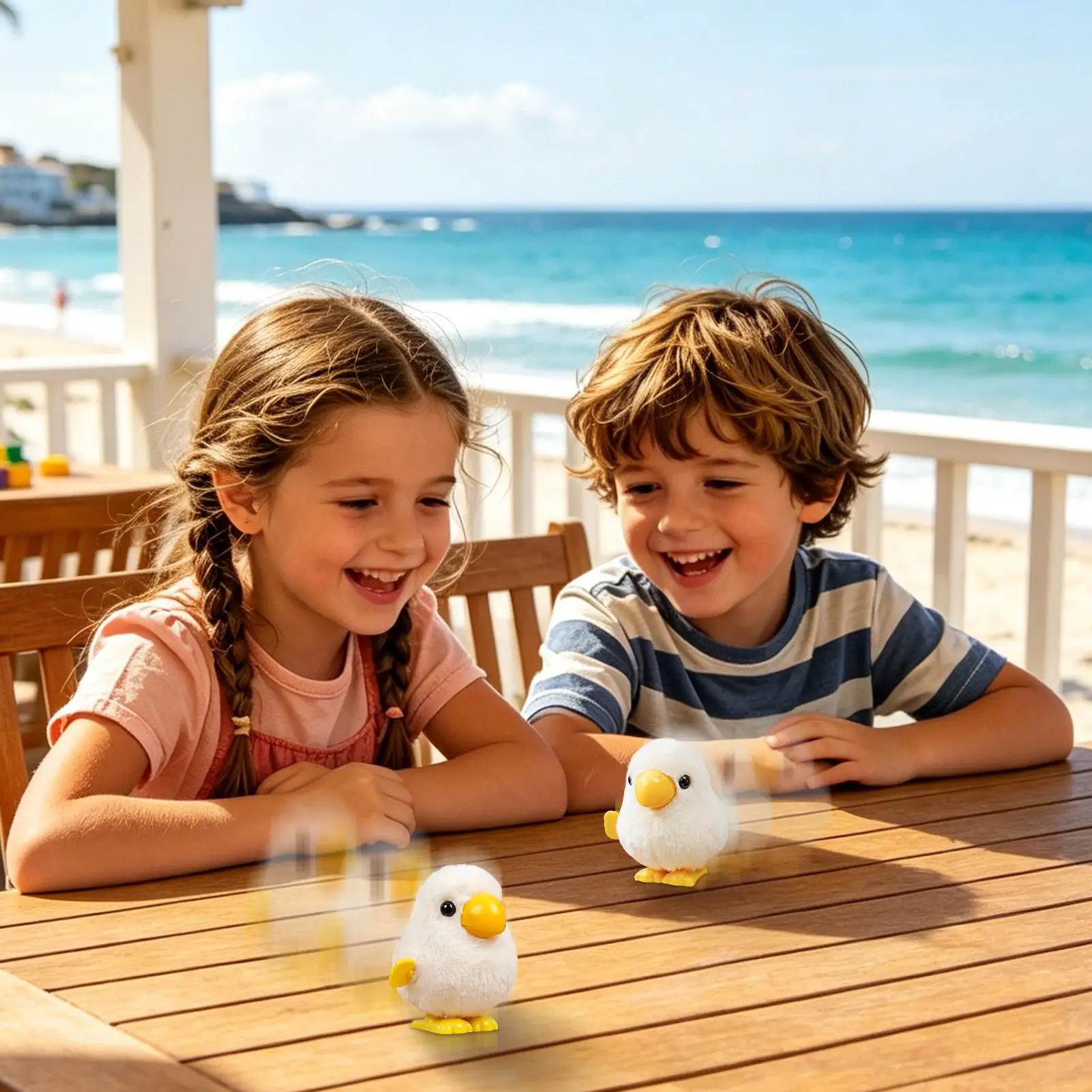 Windup Toy Cute Plush Parrot Figurine Interactive Wind Up Toy Jumping Bird Animal For Indoor Outdoor Kindergarten Living Room