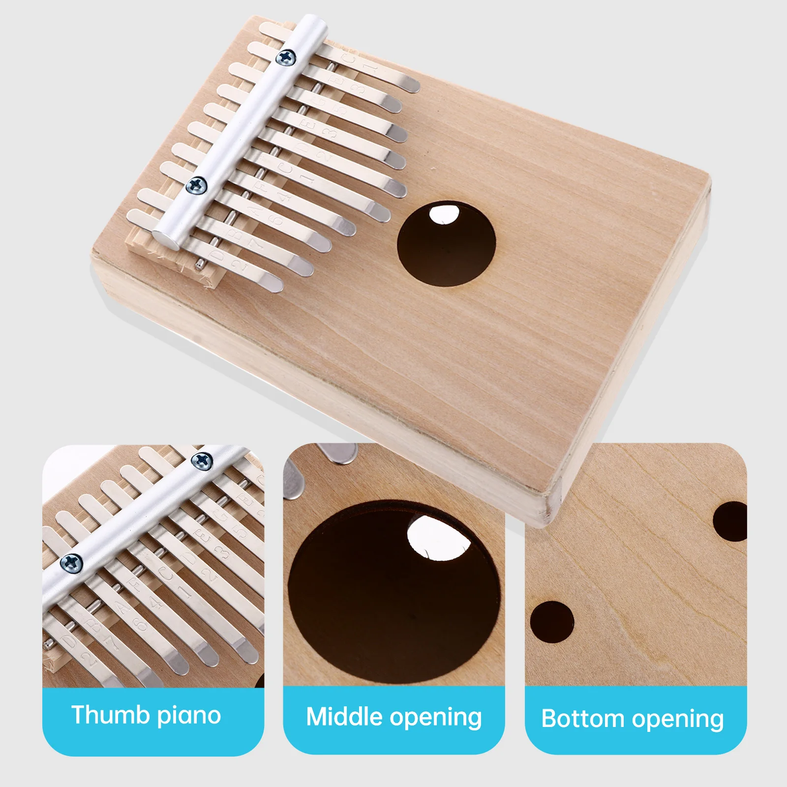 

1 set Blank Thumb Piano Wooden DIY Musical Instrument Unique Hand Painted Kids Kalimba Finger Small Beginner Steel Tongue