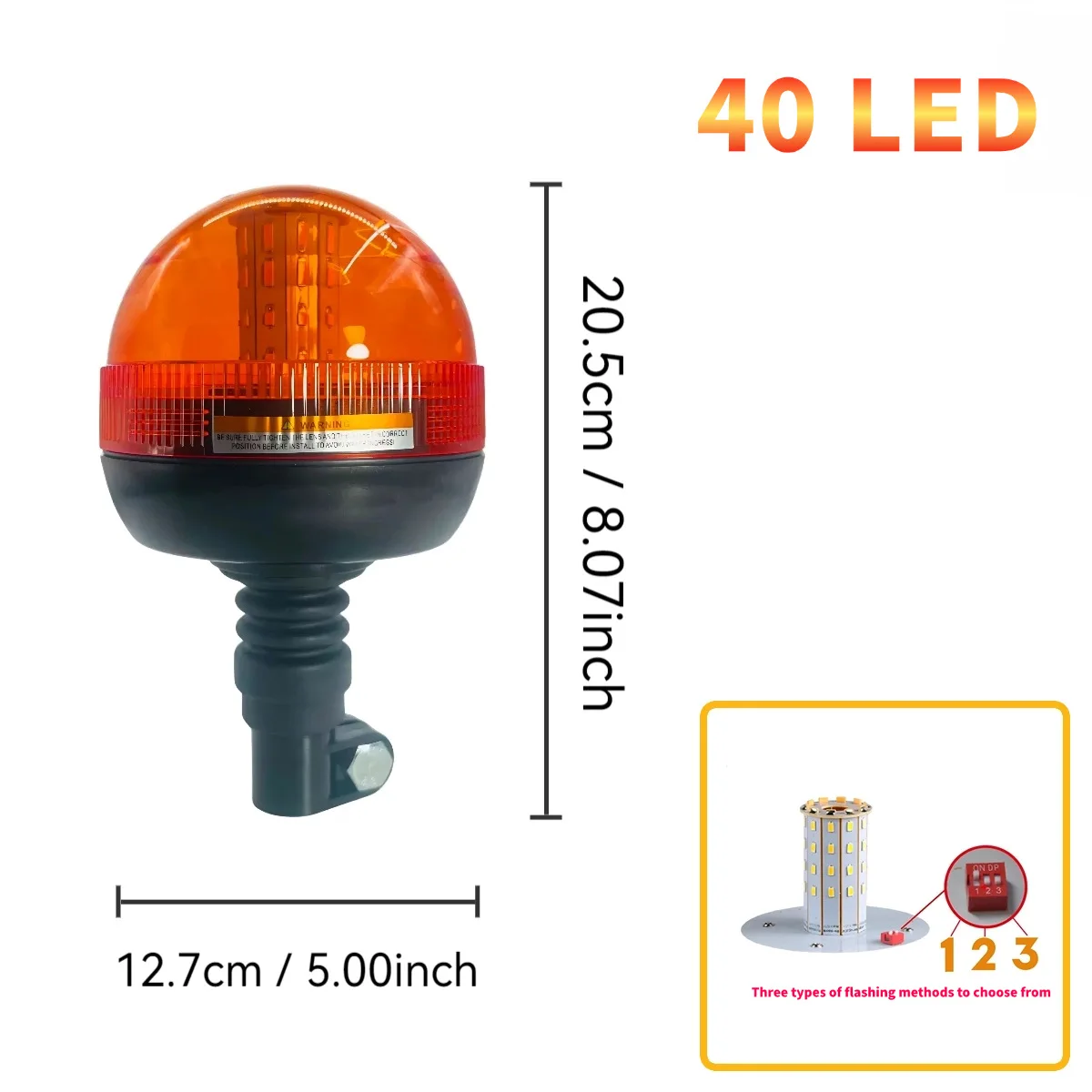 12-24V 40 LED Warning Lights for Construction Work Vehicle Agricultural Machinery Truck Trailer