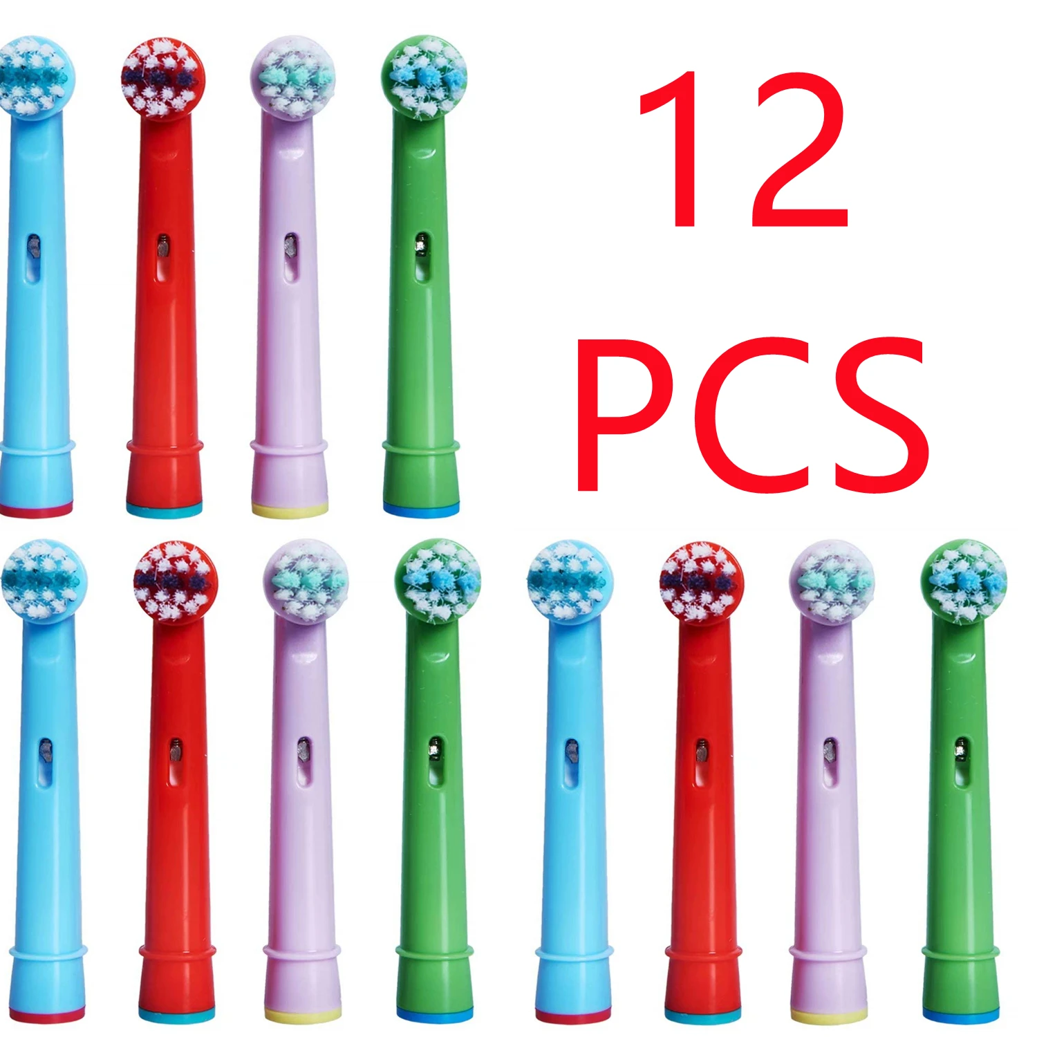 12pc Replacement Kids Children Tooth Brush Heads For Oral B EB-10A Pro-Health Stages Electric Toothbrush Oral Care, 3D Exce