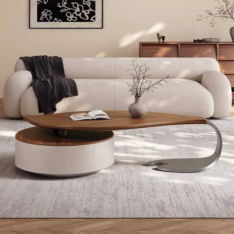 

Irregular European Coffee Table Designer Italian Nordic Luxury Modern Coffee Table Home Round Wood Muebles Para Hogar Furniture