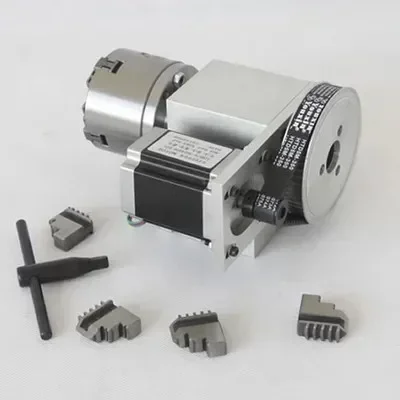 

80mm Four Jaw Chuck Rotating Shaft Cnc Indexing Head