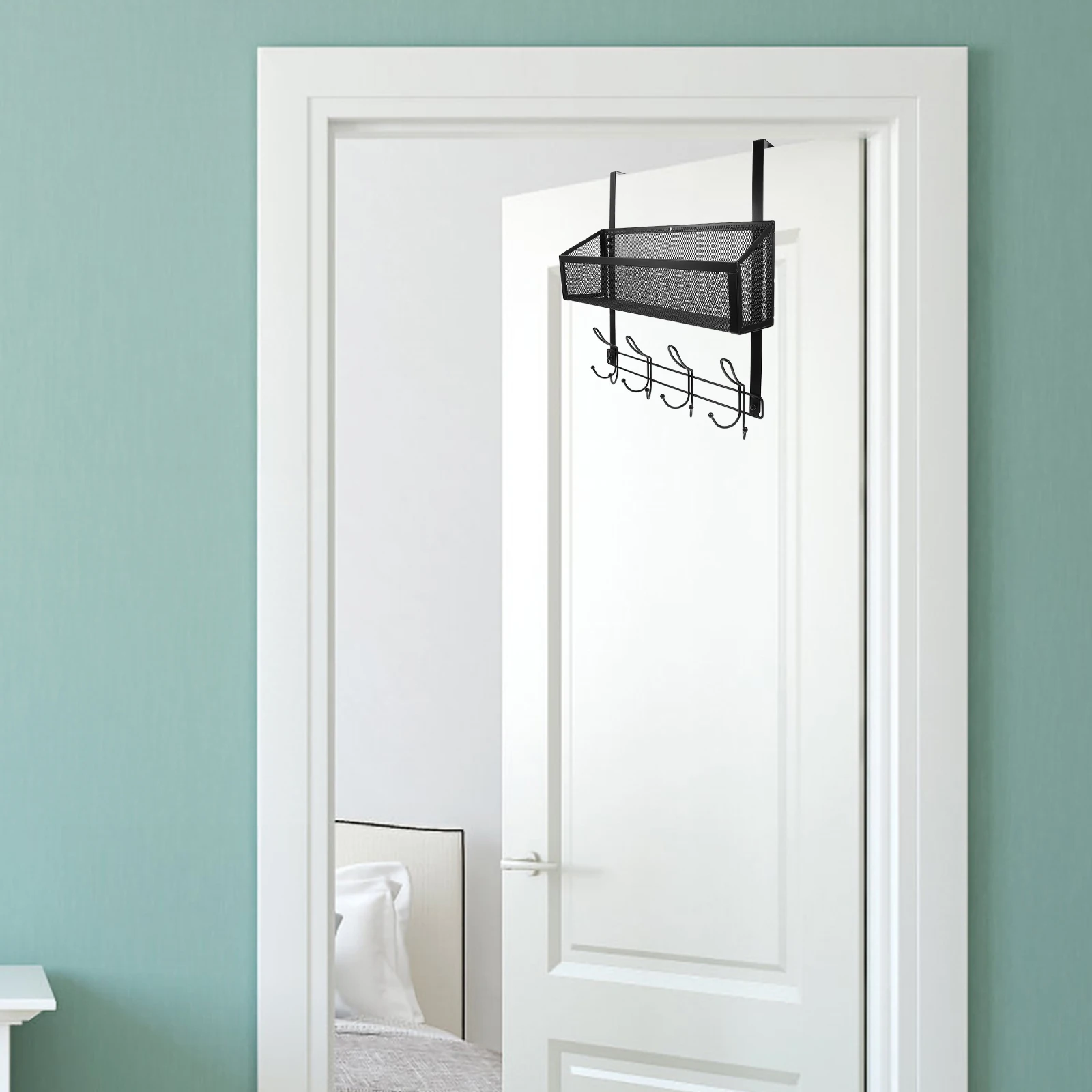 

Space Saving Over The Basket Organizer Heavy Duty Carbon Steel Door Storage Rack For Bathroom Kitchen Bedroom No Drill