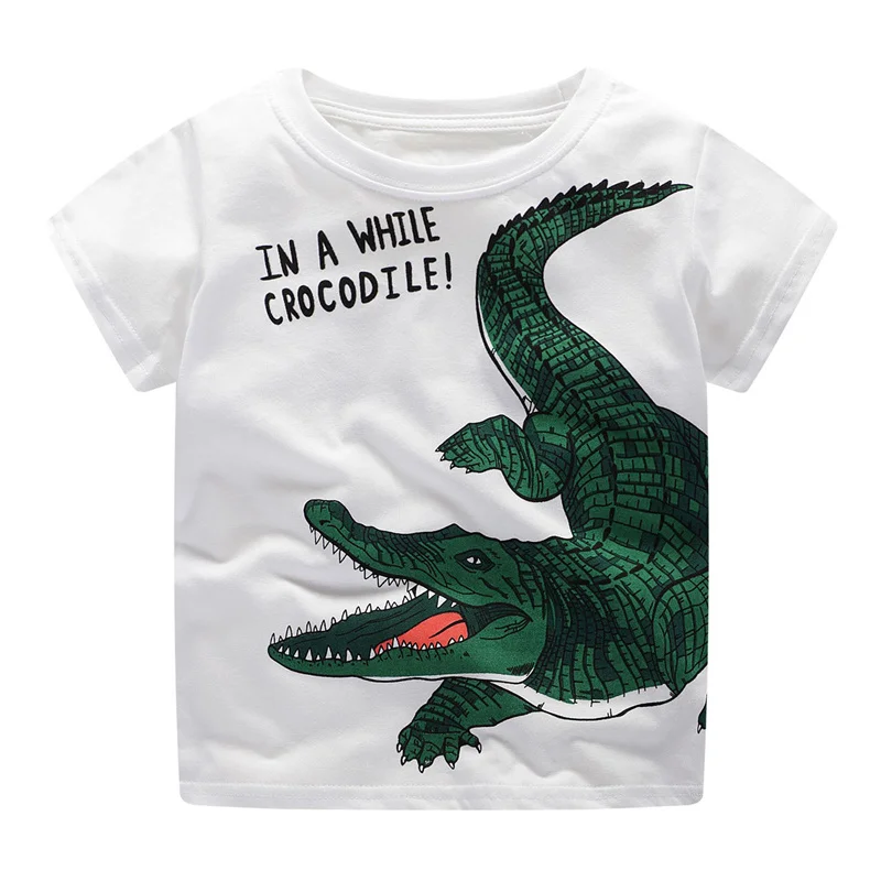 Jumping Meters  2-7T Crocodile Summer Boys T shirts Fashion Cotton Boys Girls Tops Hot Selling Toddler Clothes Shirts