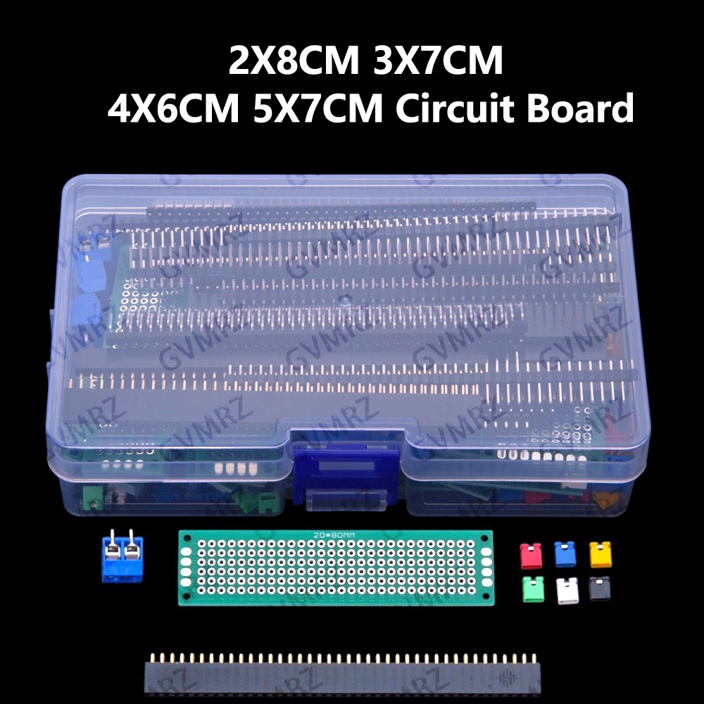 100PCS KF301 2X8CM 3X7CM 4X6CM 5X7CM Circuit Board Single-Row Pin Single-Row Socket Kit, DoubleSided Board 6X8CM 1x40P Component