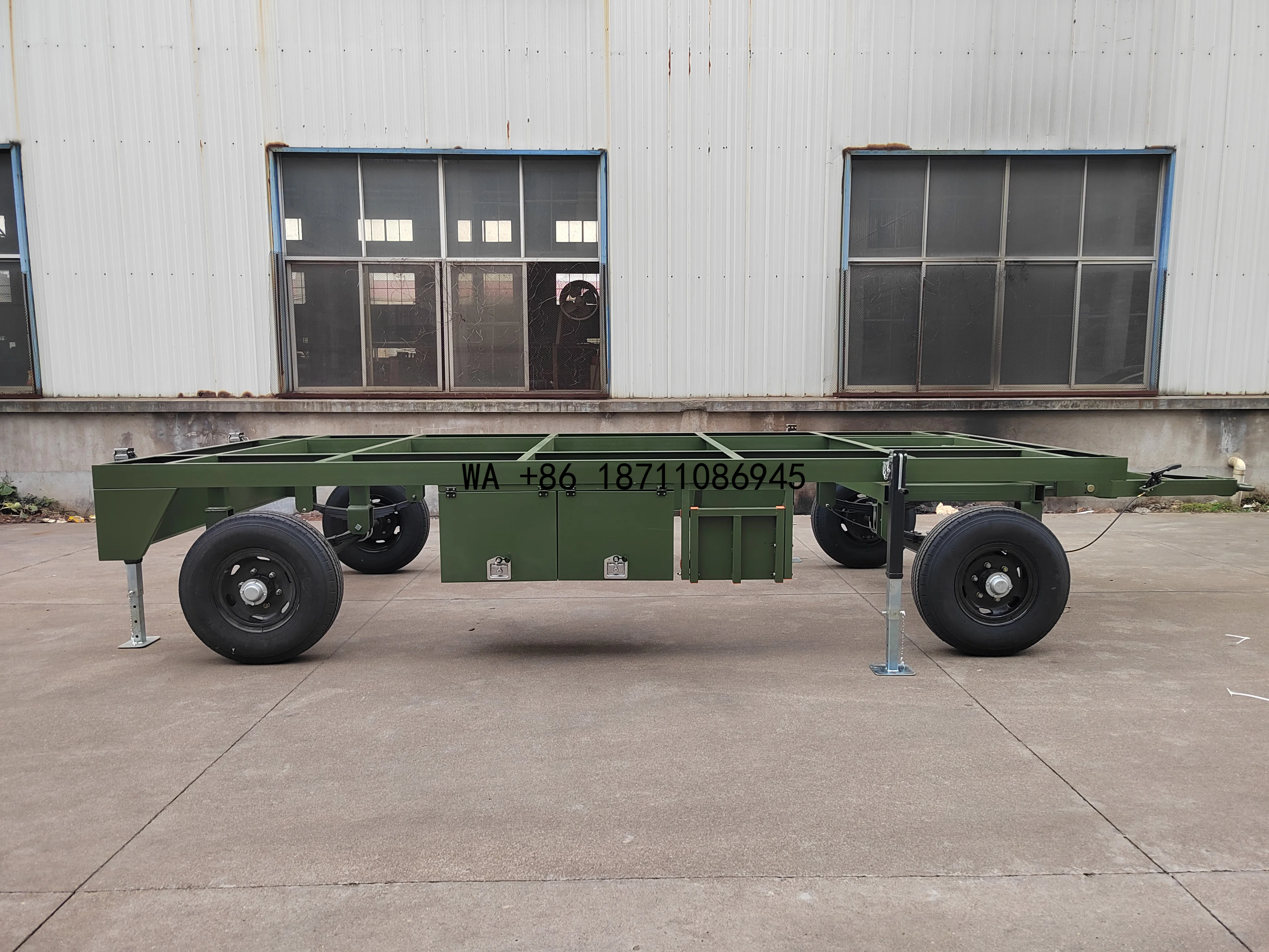 （Factory Direct Sale）China Skeleton Semi Trailer Heavy Duty  Flat Bed Trailer Frame