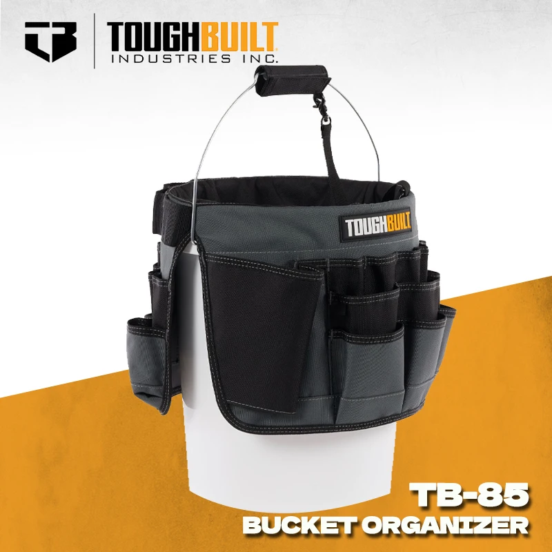 toughbuilt-tb-85-bucket-organizer-multi-pocket-tool-storage-bag-heavy-duty-wear-resistant-portable-tool-bag-for-construction