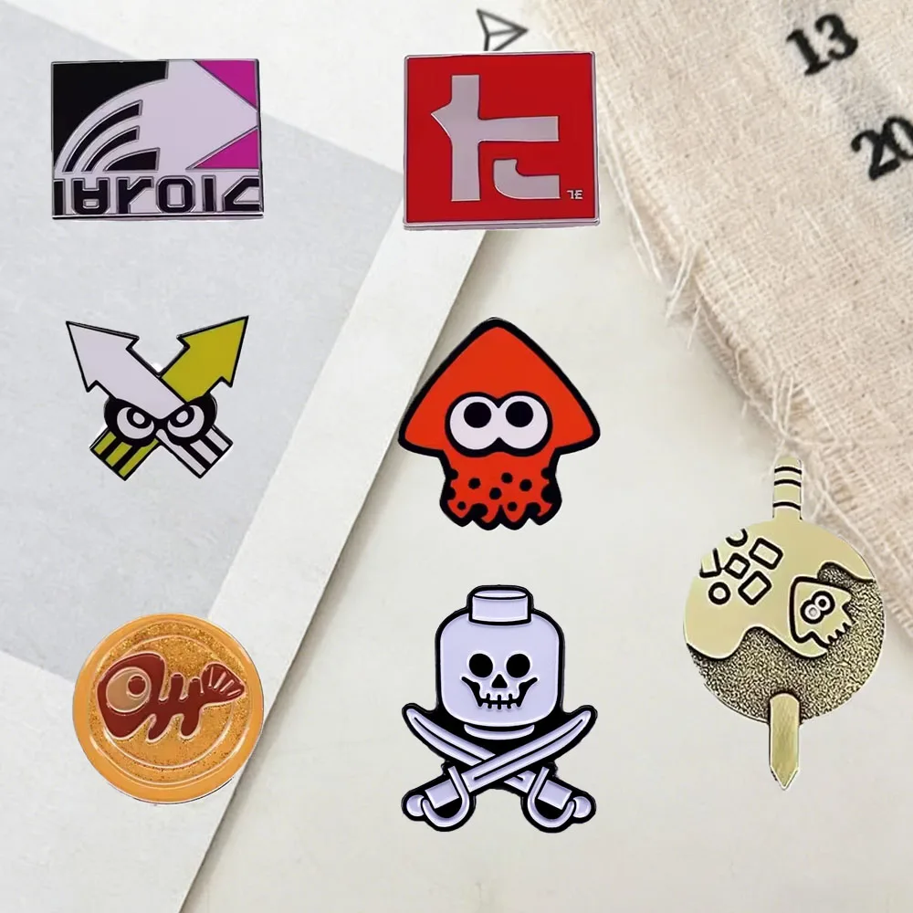 Classic Animals Splatoon Inkling Squid Enamel Pins Shooting Game Brooch Cartoon Metal Badge Fashion Jewellery Backpack Accessory