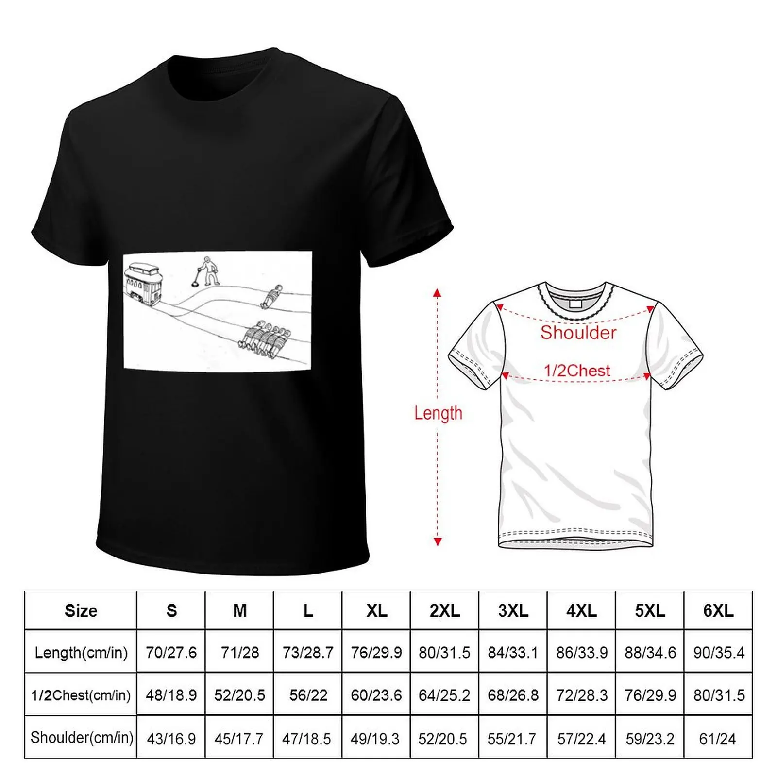 Trolley Problem T-Shirt Casual Holiday Short Sleeve Tee