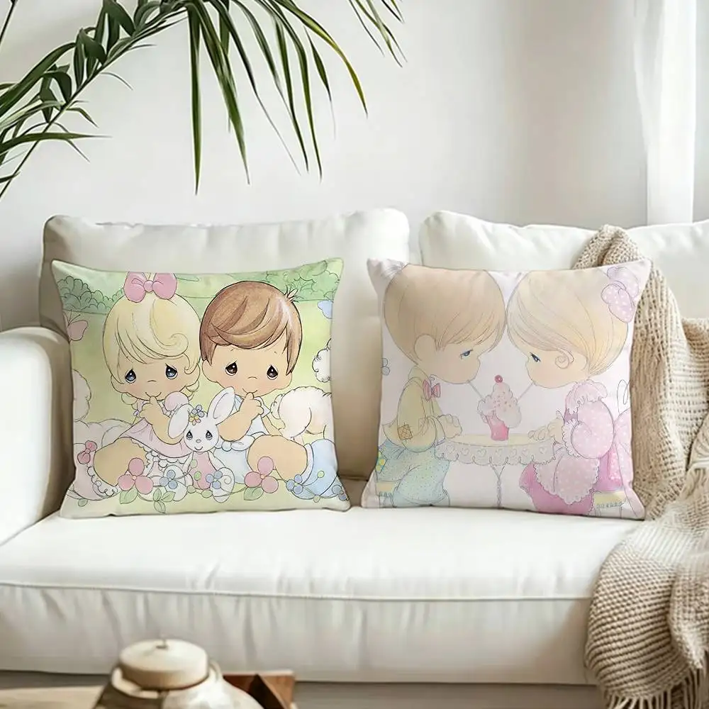 P-Precious M-Moments Pillow Cover Sofa Cushion Cover Home Room Decoration Children Gift