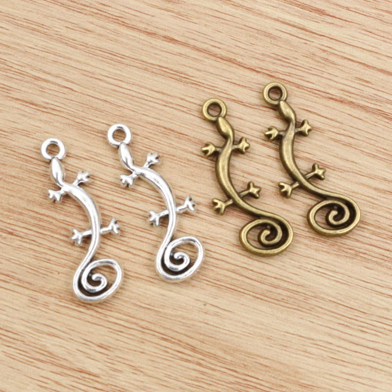 20 sztuk 29x11mm Charms gecko dom jaszczurka Antique Making wisiorek fit, w stylu Vintage tybetański srebrny Plated ,DIY bransoletka naszyjnik