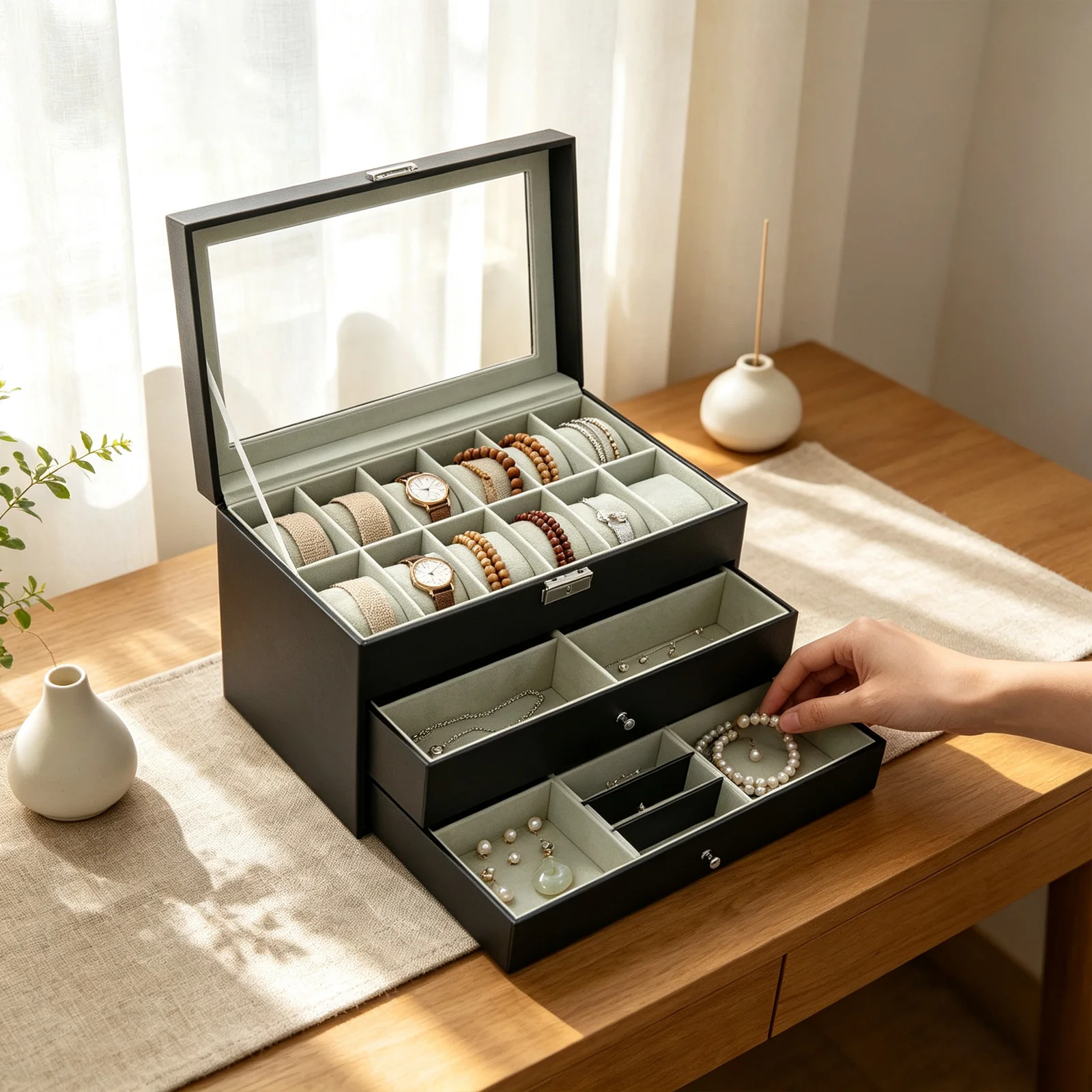 Scatola portaoggetti da tavolo - Jewelry Box Watches Bracelets recensione e prezzo