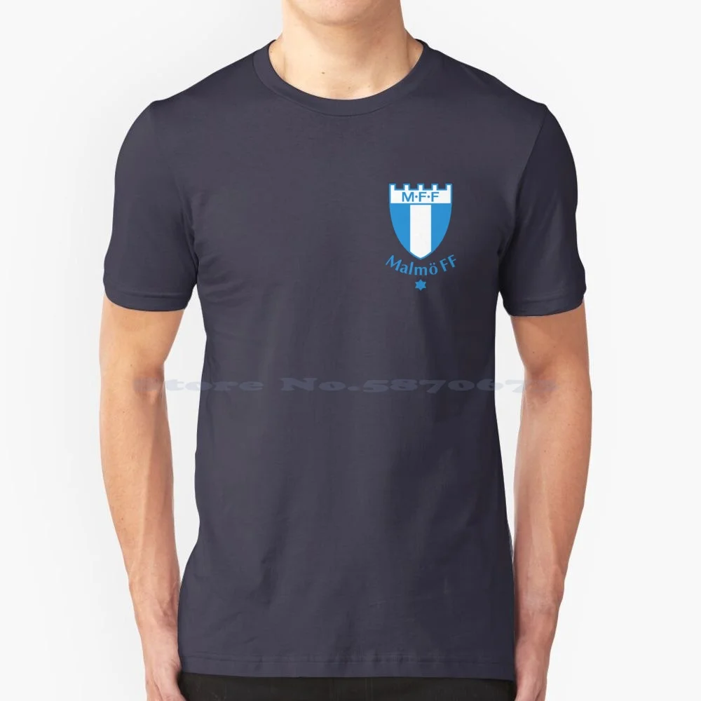 Malmo T Shirt 100% Cotton Tee Malmo Football Soccer Sweden Eleda Stadion Allsvenskan Malm? Fotbollf?Rening Di Bl?E Himmelsbl?Tt