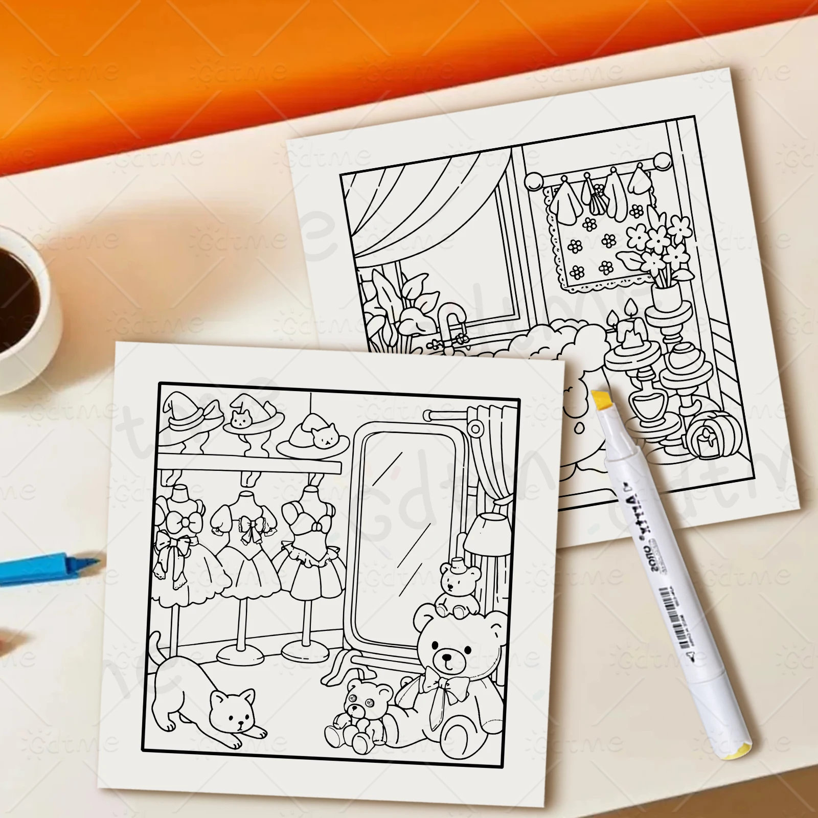 COMFY CORNER Malbuch für Erwachsene mit Auffälligen und Einfachen Mustern, Niedliches Zeichenbuch, Perfektes Geschenk für Partys und Geburtstage – Detail 9