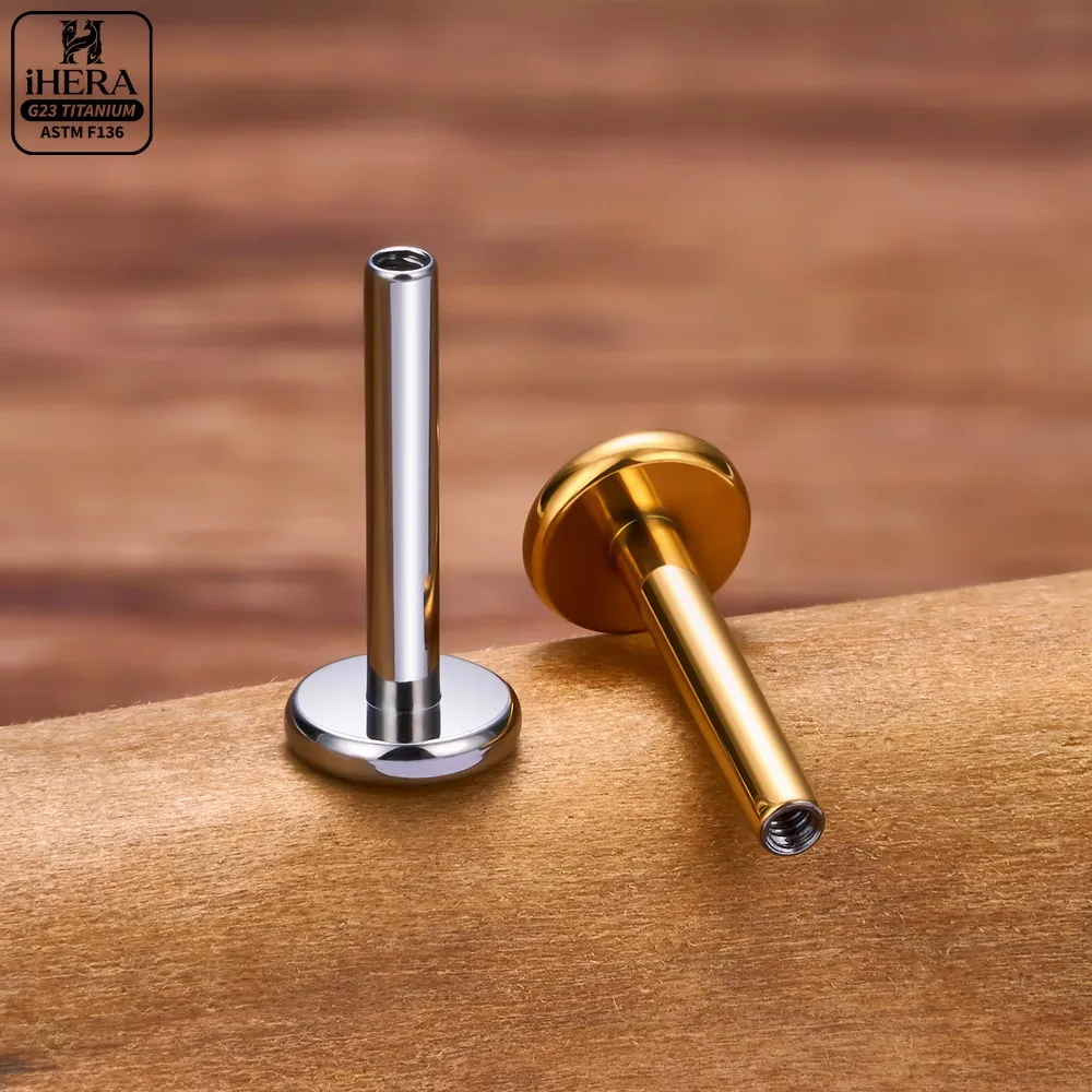 1 Stück/10 Stück Titan-Piercing-Stäbe und -Stifte, Ersatz-Kit, innenliegendes Gewinde, flacher Rücken, Labret-Lippenring, Knorpel-Ohrring-Teil – Detail 5