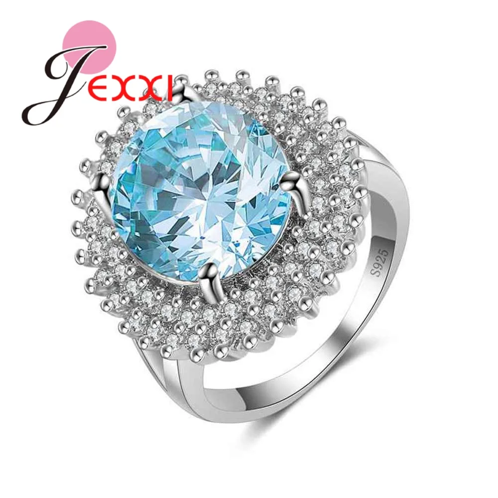 Big Promotion Exquisite 925 Sterling Silver Micro Inlay Blue Green AAA Cubic Zircon Couple Knuckle Rings Anillos