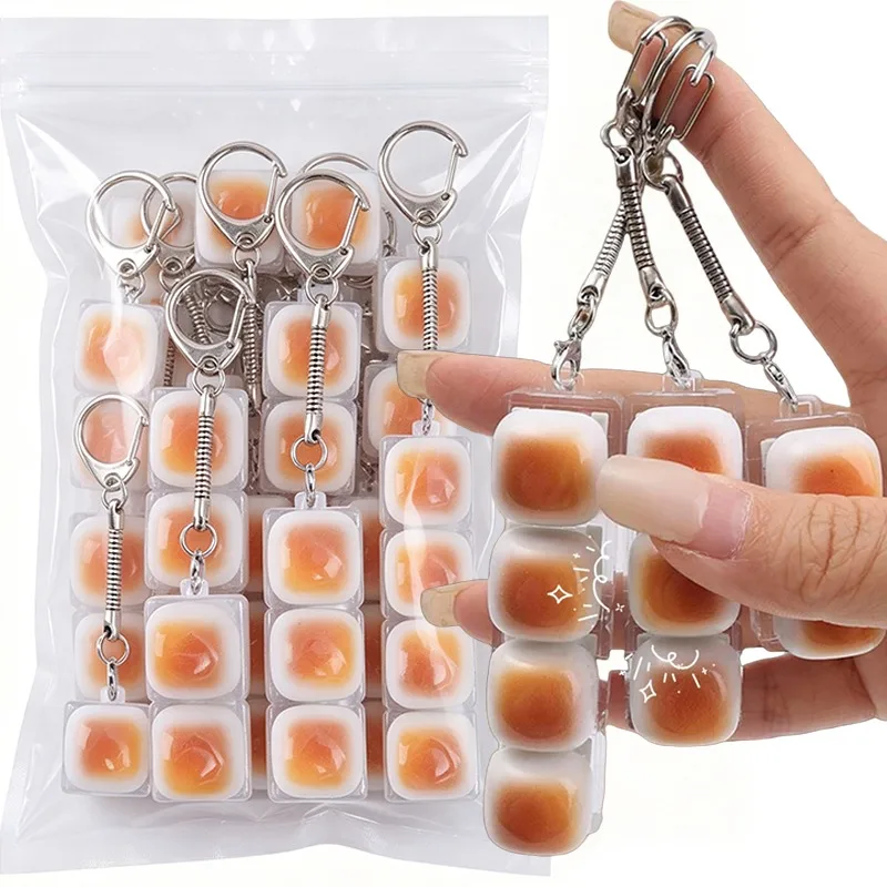 1PC Bread Keycap Stress Relief Clicker Fingertip Toy Keychain Mechanical Keyboard Style Keyring Pendant Creative Gift Desk Toy