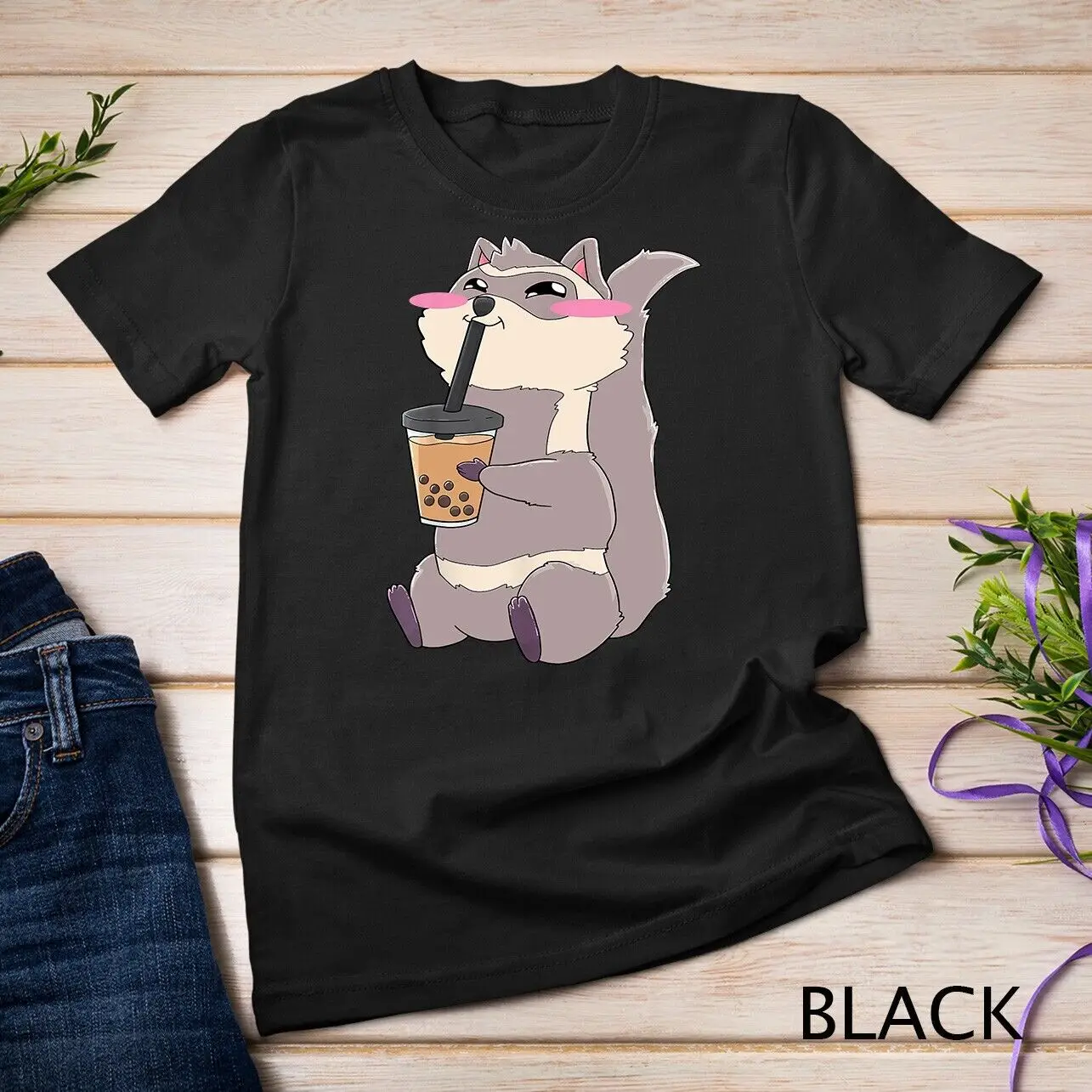 Ferret Boba Bubble Tea Anime Kawaii Cute Gift Unisex T-shirt