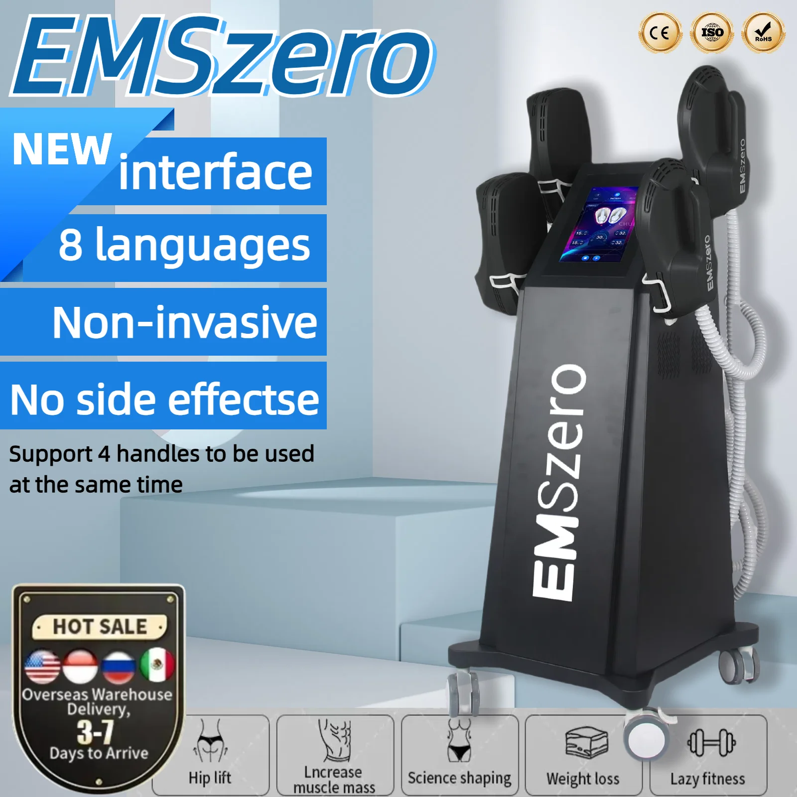 

EMSZERO Muscle Stimulator HIEMT High Intensity Pulsed Electromagnetic Shaping Fitness Weight Loss Muscle Building And Butt Lift