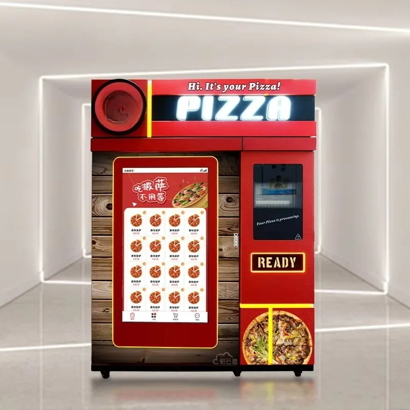 Smart Pizza Vending Machine Commercial Automatic Pizza Oven Self Service Pizza Maker Coin Payment Food Kiosk