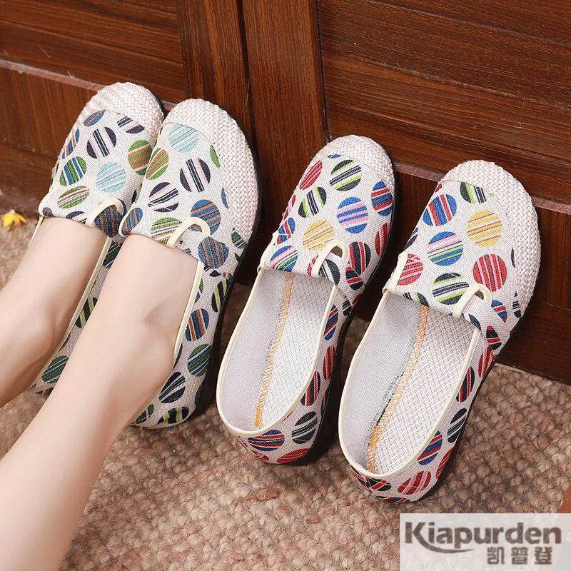 Soft Bottom Easy Slip-On Canvas Shoes Old Beijing Women's 2026 Model Spring Summer Fisherman Lazy Driving Shoes