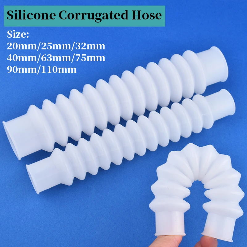 20~110mm Aquarium Durable Silicone Corrugated Hose Fish Tank Inlet Outlet Joints Hose Aquarium Water Pump Drain Hose Fittings