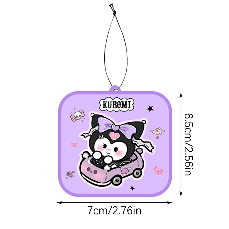 Sanrio-ambientador de dibujos animados para coche, tableta colgante de Aroma, desodorizador de armario para el hogar, decoración de coche, Kuromi Pochacco Cinnamoroll