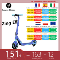 EU Stock Ninebot by Segway ZING E8 Elecrtic Scooters for Childs 200W Motor 14KM/H Speed 10KM Range Lightweight eKickScooter