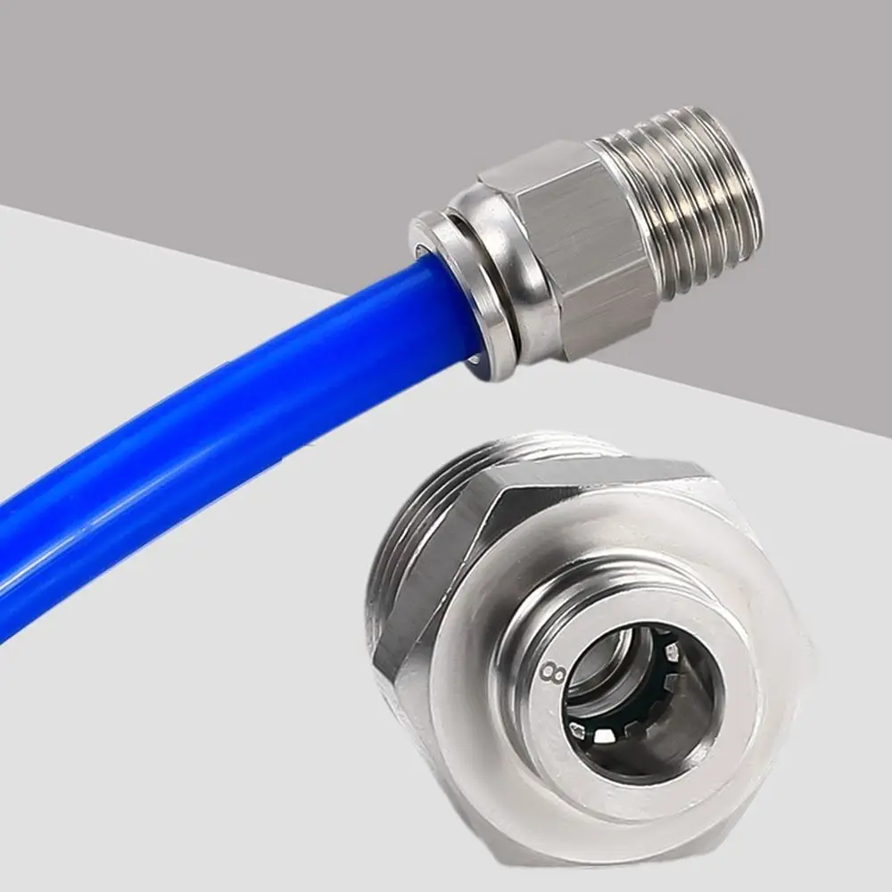 Stainless Steel Pneumatic Quick Connector External Thread Quick Release Pneumatic Air Fitting Push in Connect PC4 M5 1/4